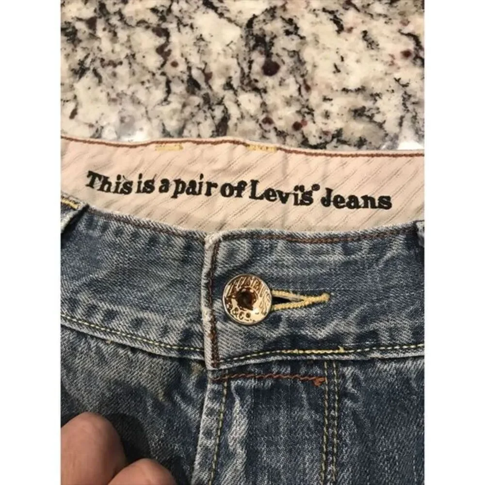 Vintage!! Levis 701 S Straight Fit‎ Light Wash Jeans 36x32